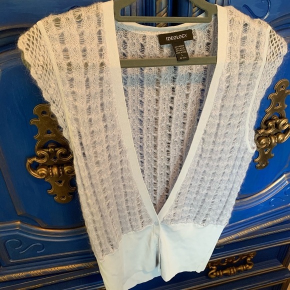 Ideology Baby Blue Knit Mohair Vest Size Large - Picture 1 of 2